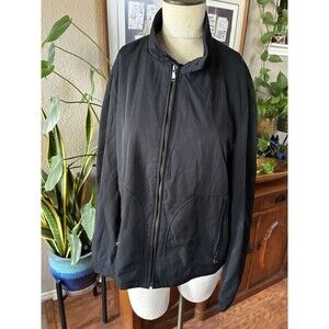 Men's Banana Republic Black Zip Up Jacket Size Large Moto Bike Utility Preppy